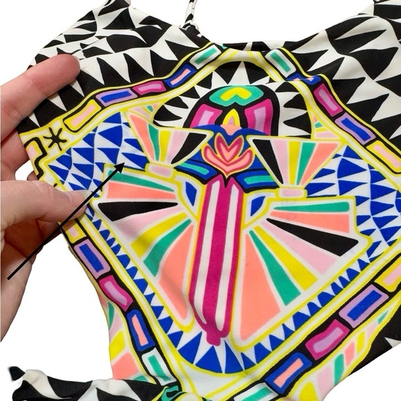 Mara Hoffman Cosmic Fountain Lace Up Cut Out One Piece Swimsuit Bathing Suit - Picture 14 of 15